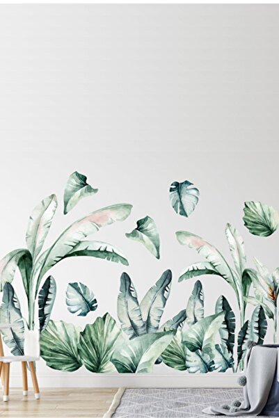 Kt Grup Büyük Boy Tropikal Yapraklar Duvar Sticker Seti