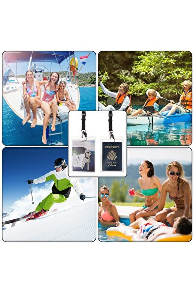 Gempo 2 Piece Travel Set Transparent Passport Cover & Lockable Waterproof Anti-Loss Strap