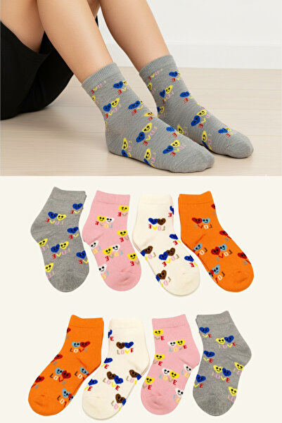 stellare Комплект от 8 чифта дамски чорапи с сърцевиден мотив – цветни, дебел...