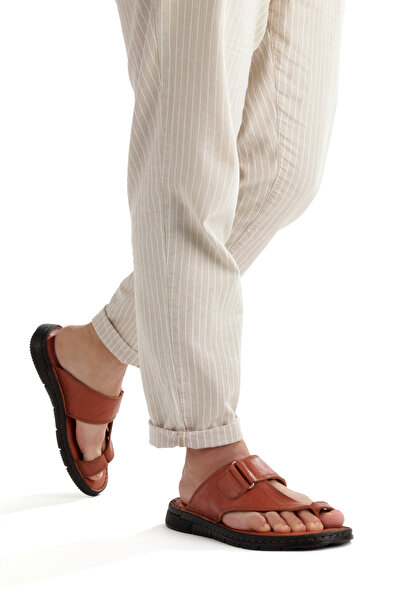 EasyStep Erkek Hakiki Deri, Yumuşak Tabanlı, Parmak Arası Terlik