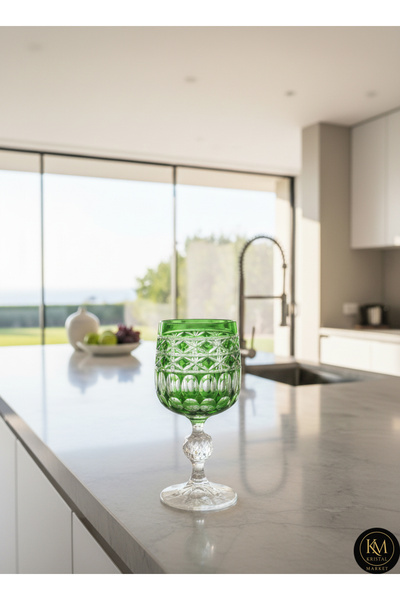 Kristal Market El Yapımı Kristal Haven Desen Bardak