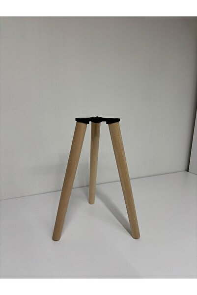 HAMADEX Picior conic din lemn brut de 50 cm - set de 3 aparate de conectare cu trei intrări și șuruburi incluse