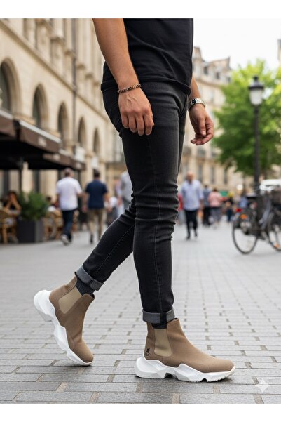 BOA BA0444 Laceless Comfortable High Sole Mink Men's Sports Half Ankle Boots