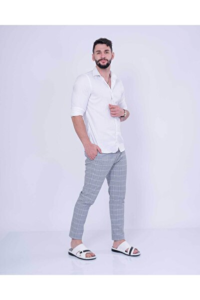 DR KLOMPA Erkek Terlik - Beyaz - Konfor Destekli Yapı Şık Tasarım Yumuşak Taban Günlük Kullanıma Uygun