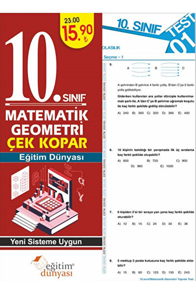 EĞİTİM DÜNYASI YAYINLARI SÜPER FİYAT - Eğitim Dünyası 10. Sınıf Matematik Geo...