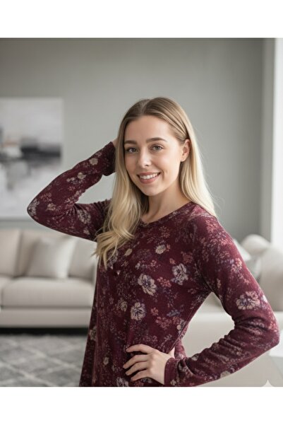 ÇAĞ MODA Kazak Desenli Bisiklet Yaka Uzun Kol