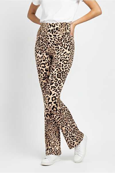 Kyron Pamuklu Kumaş Yüksek Bel Pantolon / Leopar ve Zebra Desen Seçenekleriyle / Rahat ve Şık Tasarım