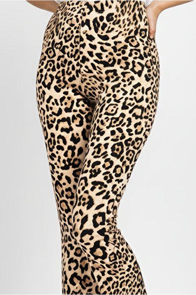 Kyron Pamuklu Kumaş Yüksek Bel Pantolon / Leopar ve Zebra Desen Seçenekleriyle / Rahat ve Şık Tasarım