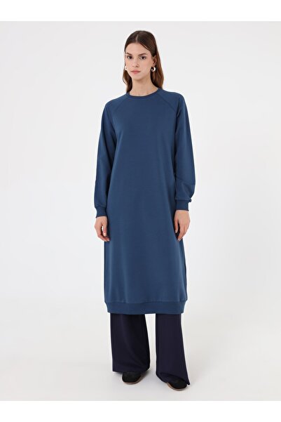 Benin Bisiklet Yaka Uzun Sweatshirt - Petrol -