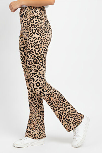 Kyron Pamuklu Kumaş Yüksek Bel Pantolon / Leopar ve Zebra Desen Seçenekleriyle / Rahat ve Şık Tasarım