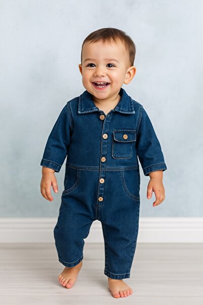 Bolly Baby Soft Ultra Flexible Denim Wide Fit Baby Rompers