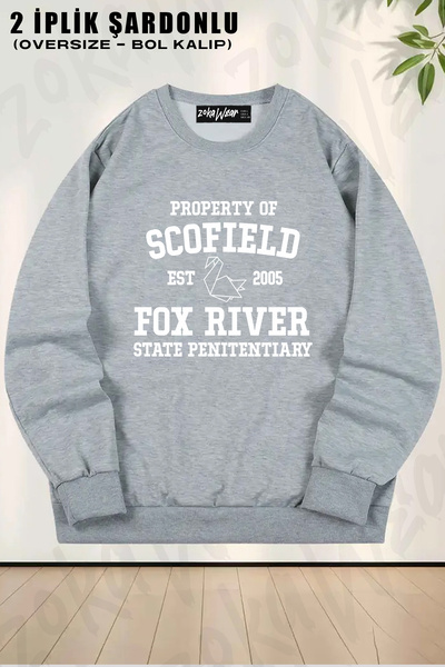 ZOKAWEAR سويت شيرت بتصميم Prison Break Scofield مطبوع ذو تصميم فضفاض للجنسين ...