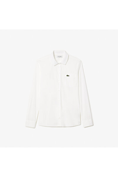 Lacoste Poplin Shirt with Ribbed Collar - CF3462-00-001