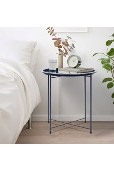 huitich Table for Living Room Coffee Tray Side Serving Table Blue