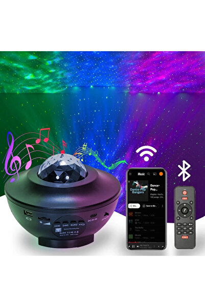 Noriyen Yıldızlı Projektör Galaxy Tavan Bulutsu Lazer Işıklı Disko Topu Bluet...