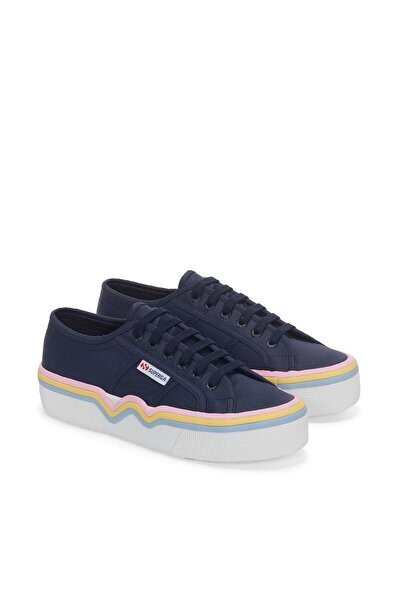 Superga 2740 Liquify Stripes Nylon Kadın Lacivert Bileksiz Sneaker