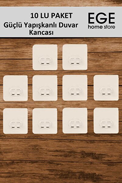 Genel Markalar 7×7 cm süper güçlü yapışkanlı banyo askısı yedek 10 adet sticker raf tutucu askı