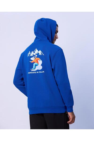 Kappa Oliver Erkek Mavi Regular Fit Hoodie