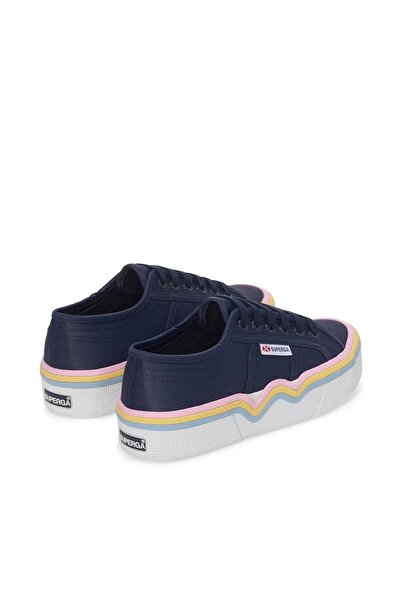 Superga 2740 Liquify Stripes Nylon Kadın Lacivert Bileksiz Sneaker
