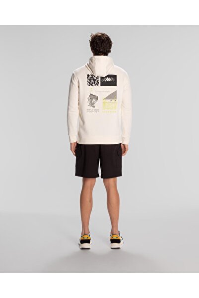Kappa Authentic Spacetime Hoodie Erkek Beyaz Regular Hoodie