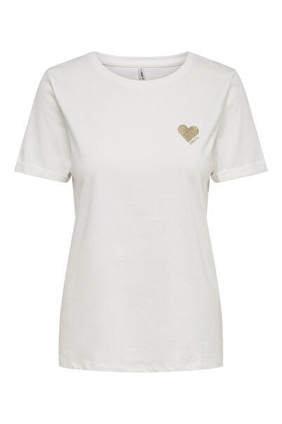 ONLY Γυναικείο λευκό μπλουζάκι ONLKITA LIFE S/S TOP NOOS - 15244714