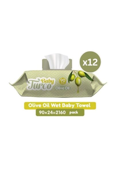 Baby Turco منشفة أطفال مبللة بزيت الزيتون × 12