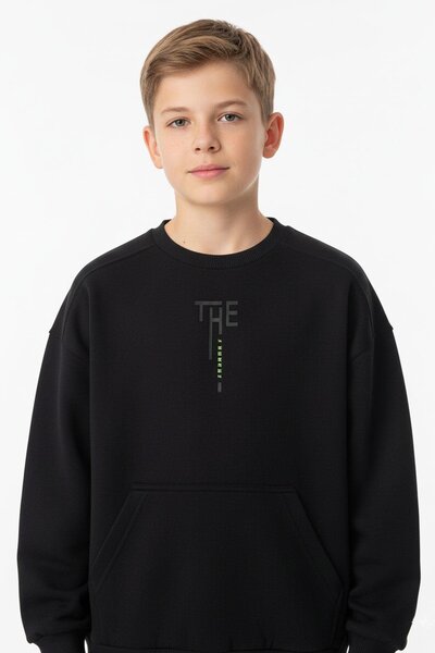 NEWKİDS Hanorac pentru băieți cu decolteu crewneck și buzunare cangur