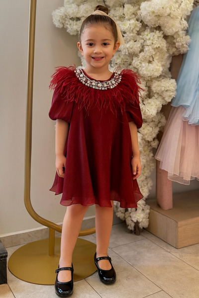 Miss Lorin Kids TAŞLI TÜYLÜ ÇOCUK ELBİSE