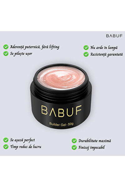 BABUF Gel de Constructie Autonivelant | Nude Perlat | BGP 4 | 50 g