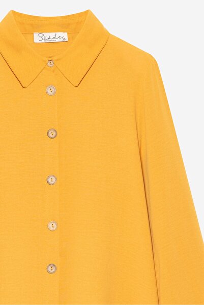 Saade Mustard Wooden Buttoned Tunic