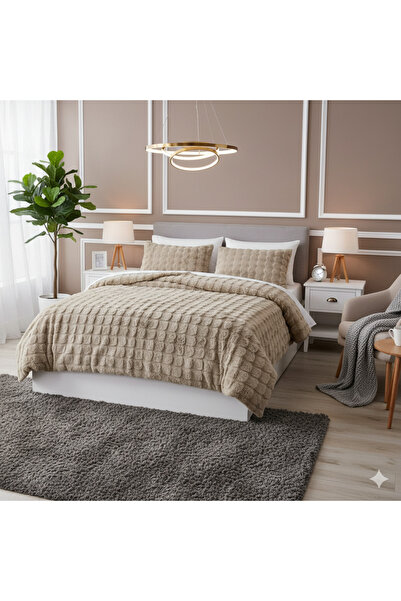 Comfort Yorgan Seti Çift Kişilik Puff Loria Cappucino