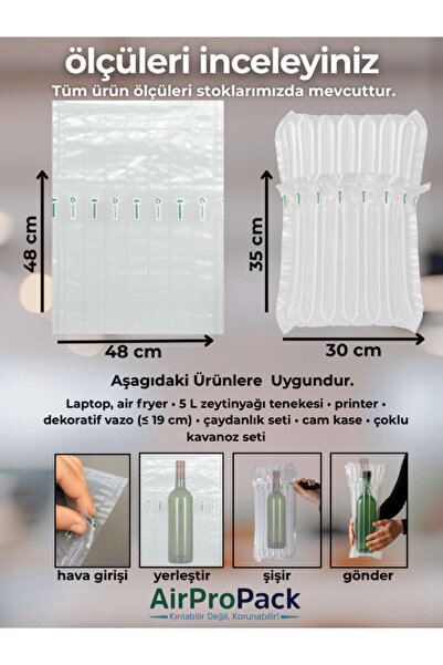 Airpropack 48x48 cm 10 adet Havalı Poşeti Airbag/Airbed/Airpack Ambalaj (20'li 50'li 100'lü paketler mevcuttur)