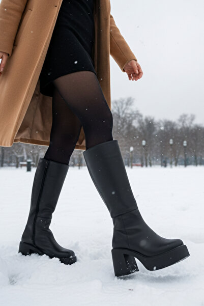 Limeo High Heeled Zippered Below the Knee Classic Women's Boots