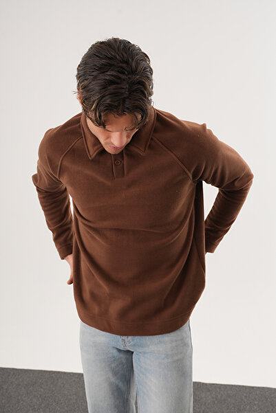 No Way Ανδρικό φούτερ με κουμπιά Polo Paka Fleece με κανονική εφαρμογή