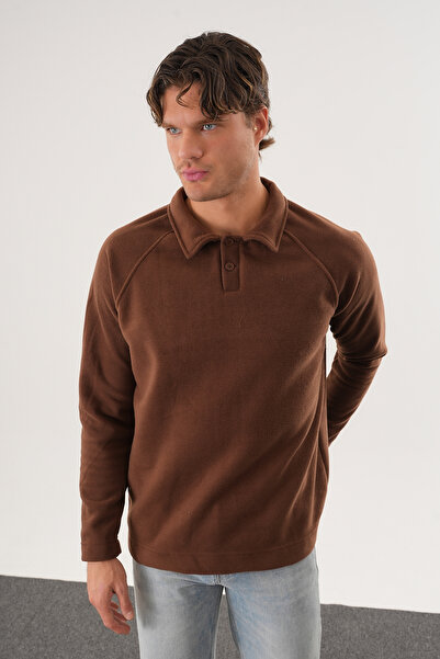 No Way Ανδρικό φούτερ με κουμπιά Polo Paka Fleece με κανονική εφαρμογή