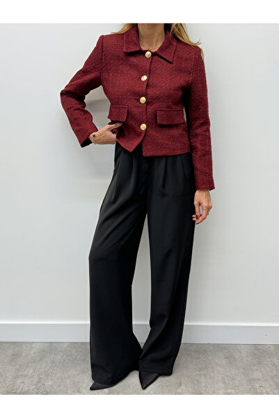 Maldia Shop Жіночий блейзер Dore на ґудзиках бордовий піджак на полотні