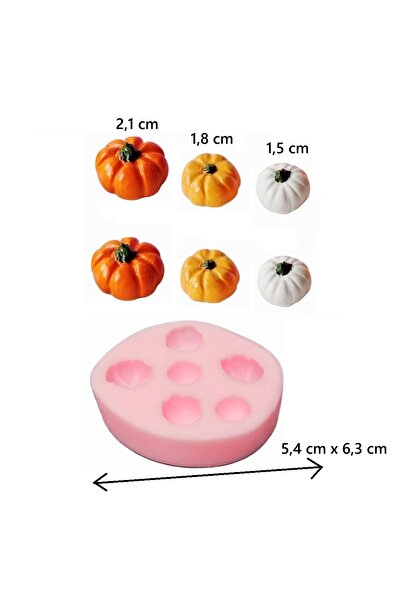 morlalem m 6'lı Mini Minyatür Kabak, 3 Boy Bal Kabağı Silikon Kalıp K-1266