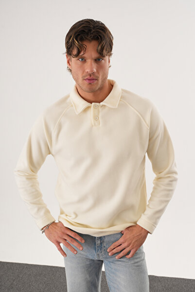 No Way Ανδρικό φούτερ με κουμπιά Polo Paka Fleece με κανονική εφαρμογή