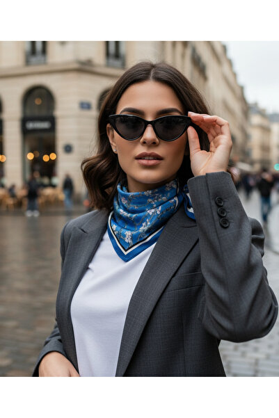 tuaipek DARK BLUE BLOSSOM Desen 70*70cm Bandana/Fular