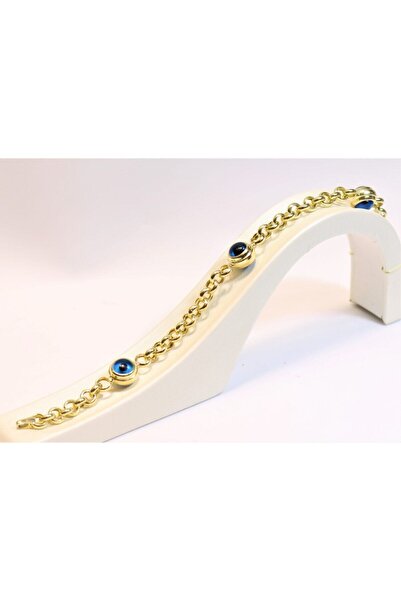 Güler Kuyumculuk Altın Nazar Boncuklu Künye-bileklik