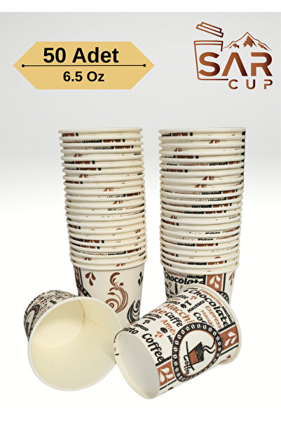SAR CUP 6,5 oz Karton Bardak 50’li Paket | Sızdırmaz & El Yakmaz – Kahve / Sı...