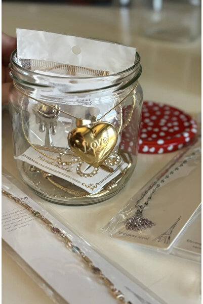 Aurabellaa Aura Bella Takı Kavanozu Çelik 5 Li Manifest kartlı +hediyeli