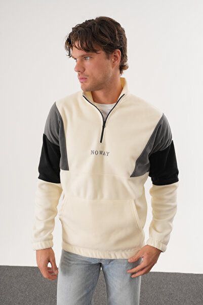 No Way Ανδρικό φούτερ με μισό φερμουάρ και τσέπη καγκουρό