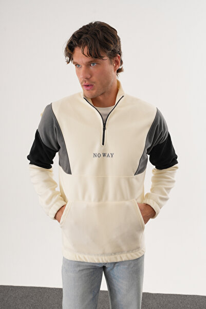 No Way Ανδρικό φούτερ με μισό φερμουάρ και τσέπη καγκουρό