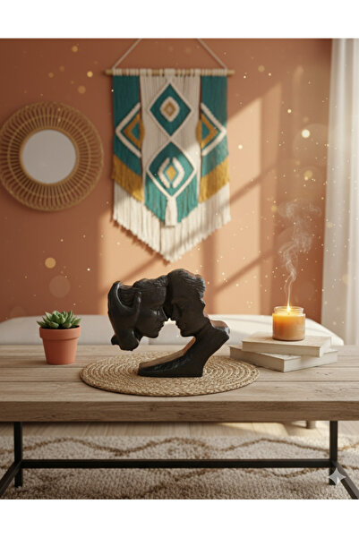 NocheLuz Siyah Renkli Dekoratif Sevgili Büst, Modern Dekoratif Heykel, Büst