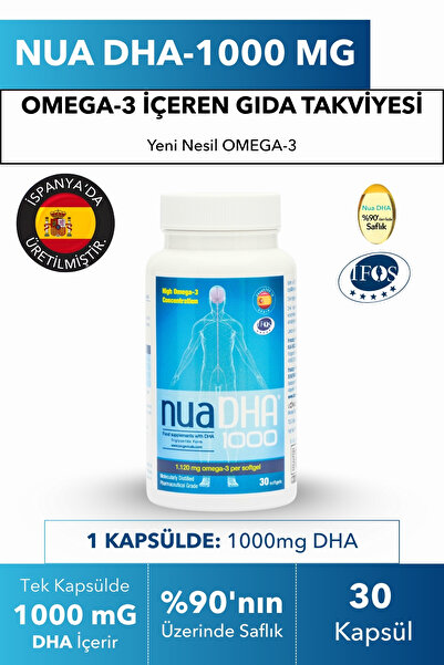Nua Biological Nua DHA 1000 Omega-3 İçeren Gıda Takviyesi 30 Kapsül