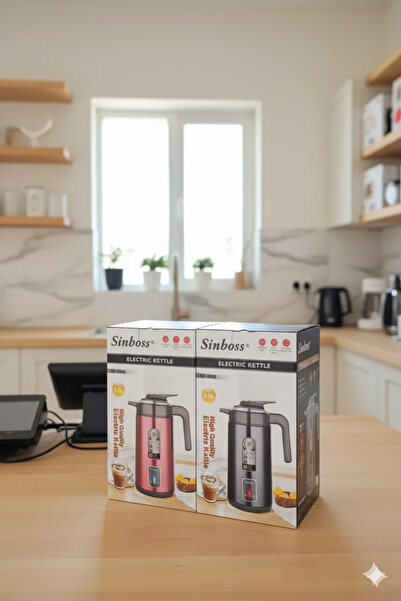 emaar fashion Sinboss 3 Litre Paslanmaz Elektrikli Kettle – Hızlı Su Isıtıcı