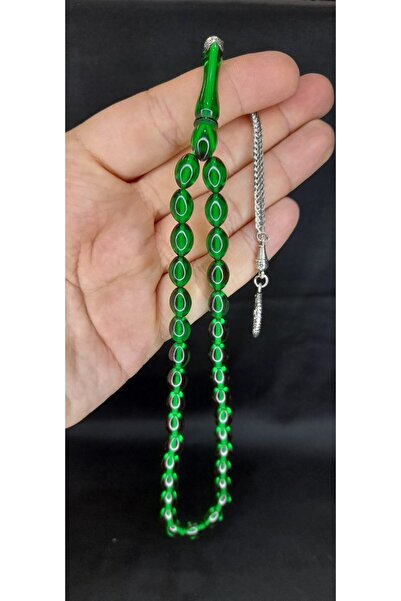 Anemore Collection سبحة صلاة من العنبر باللون الأخضر - T-362