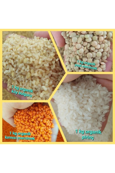 irfan bakliyat Köy Bulguru 1 Kg Pirinç 1kg Yeşil Mercimek 1 Kg Kırmızı Mercimek 1 Kg ( Köy Mahsulu ) ( Doğal)