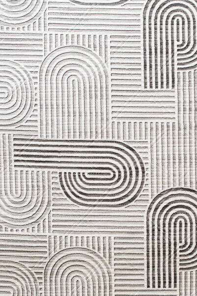 Babil Home Non-Slip Based Runner Cutting Corridor Living Room Kitchen Carpet 5048 Gray